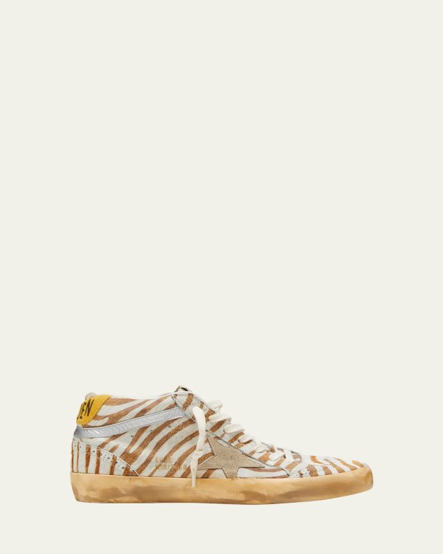 Mid Star Zebra-Print Suede Sneakers