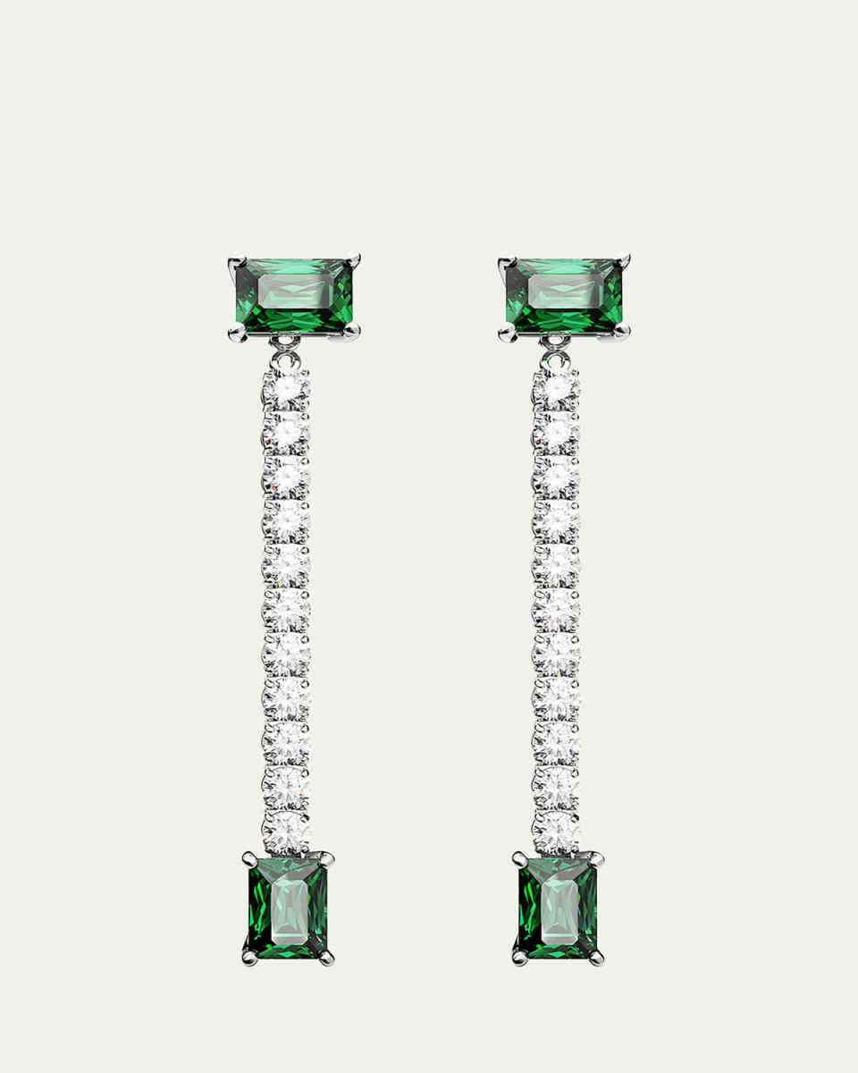 Matrix Rhodium-Plated Crystal Earrings
