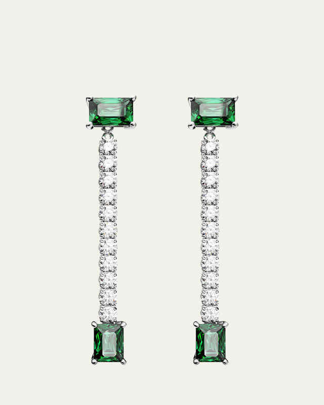 Matrix Rhodium-Plated Crystal Earrings