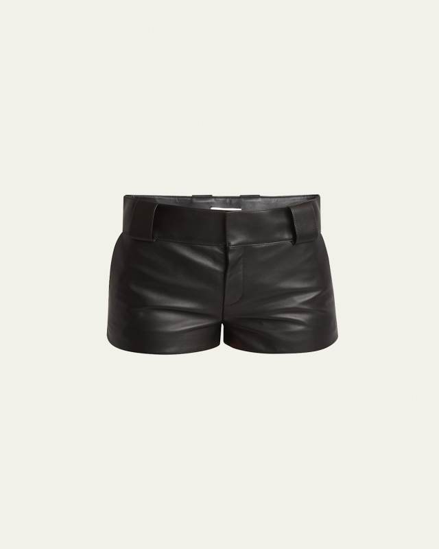 Nappa Leather Mini Shorts