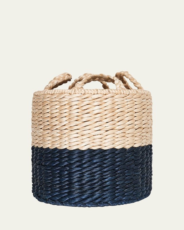 Lubid Blue-Dipped Abaca Basket, 24"