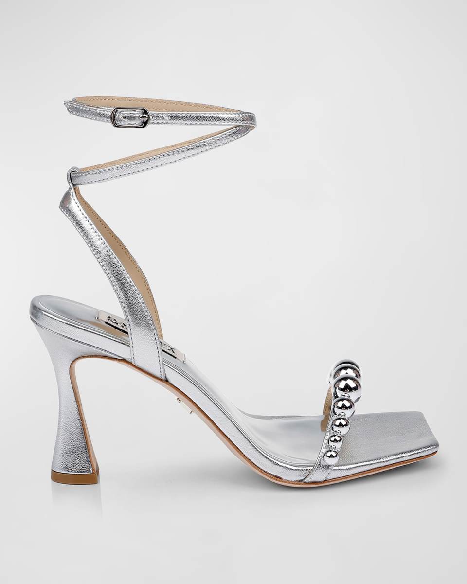Cailey Metallic Sphere Ankle-Strap Sandals