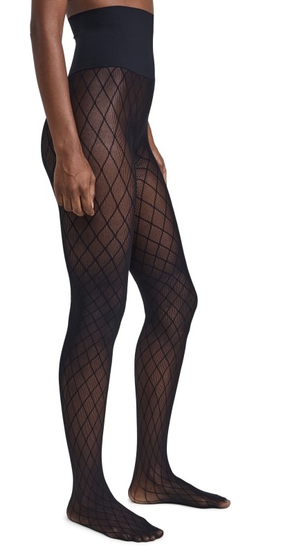 Commando Lattice Net Stockings Black