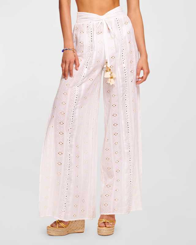 Adelia Embroidered Drawstring Pants