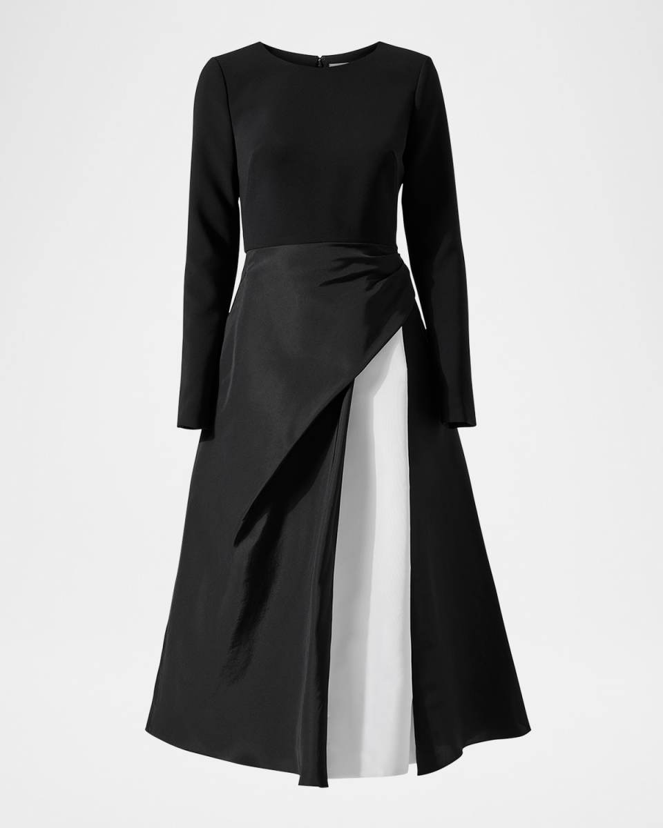 Bracelet-Sleeve Layered Midi Dress