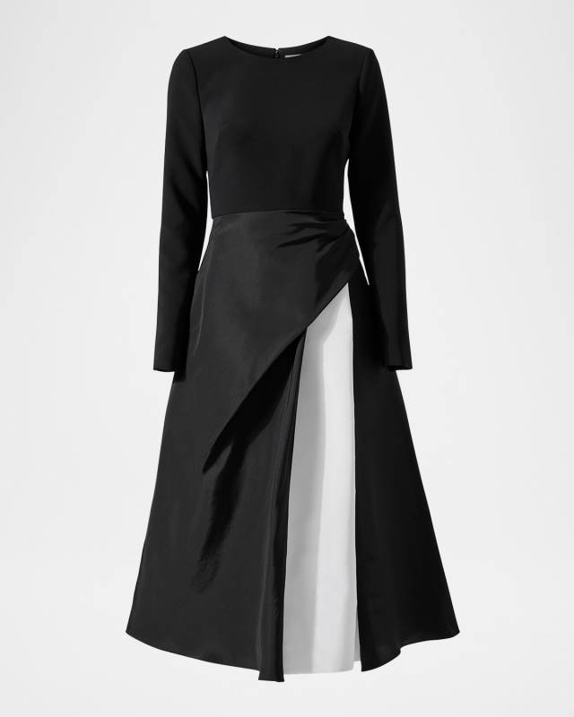 Bracelet-Sleeve Layered Midi Dress