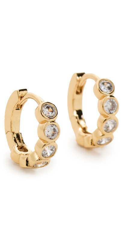 Madewell Crystal Bezel Tennis Huggies Pale Gold
