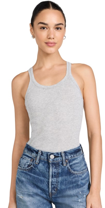 RE/DONE Ribbed Tank Heather Grey