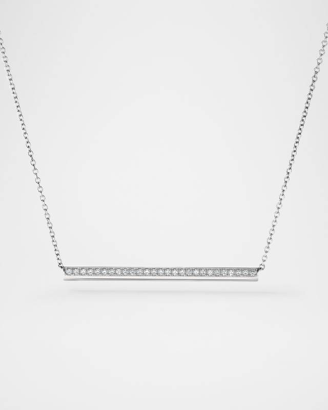 Barre 18K White Gold Pave Diamond Pendant Necklace