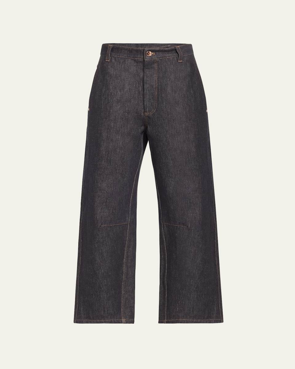 Denim Curbed Leg Pants