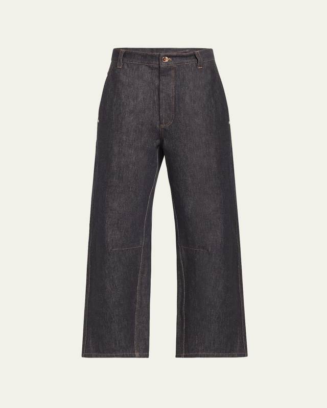 Denim Curbed Leg Pants