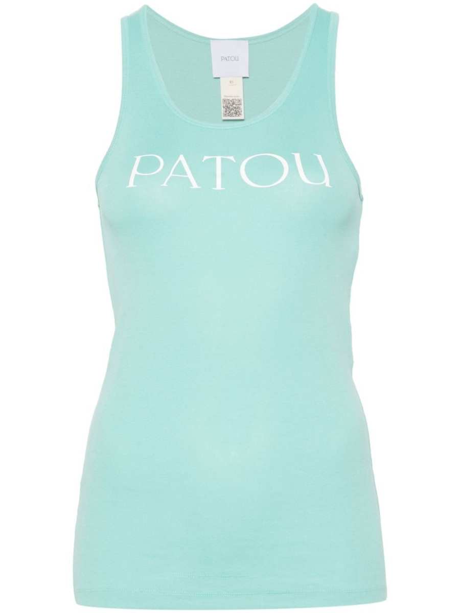 logo-print organic-cotton tank top