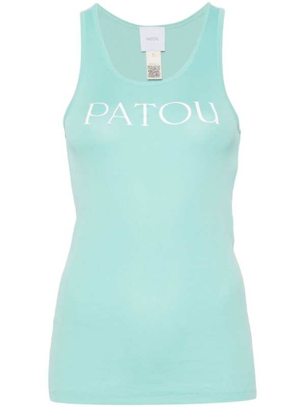 logo-print organic-cotton tank top