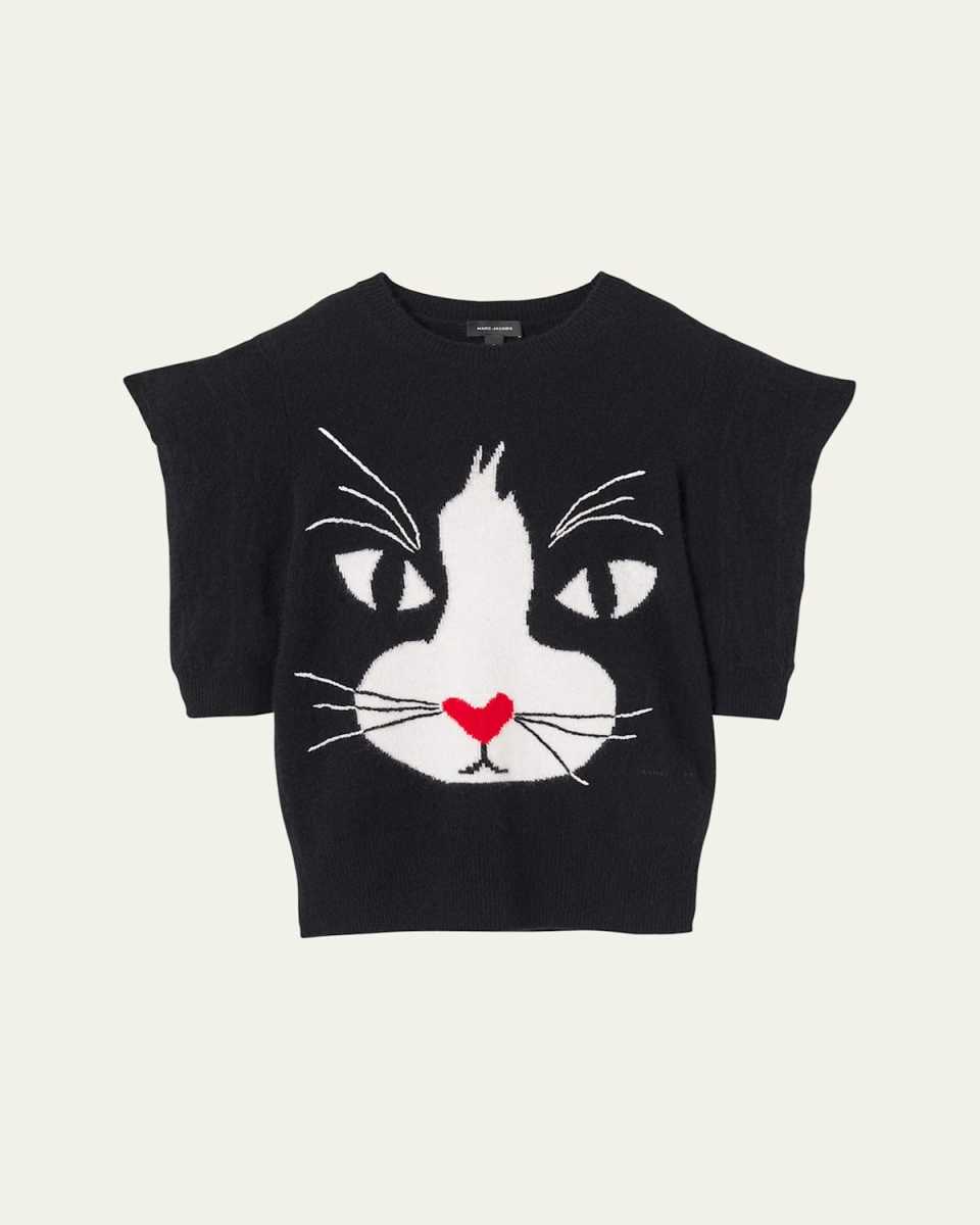 Cat Intarsia Cashmere Sweater