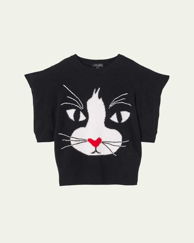 Cat Intarsia Cashmere Sweater