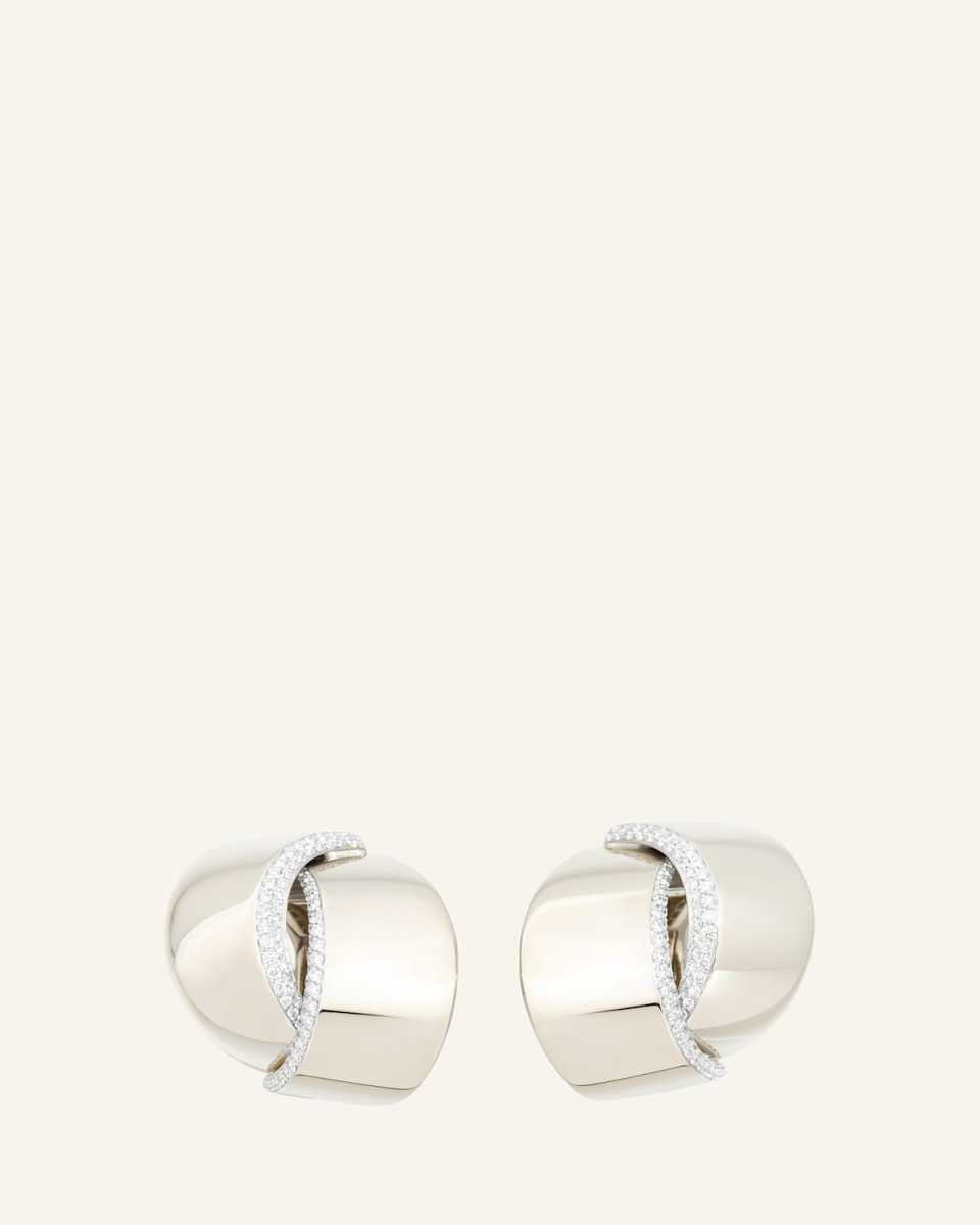 Abbraccio 18K White Gold Diamond Earclips