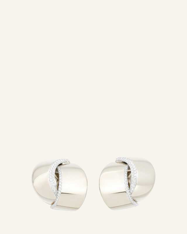 Abbraccio 18K White Gold Diamond Earclips