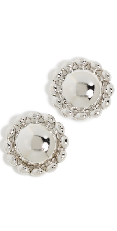 LELET NY Lucia Dome Stud Earrings Rhodium