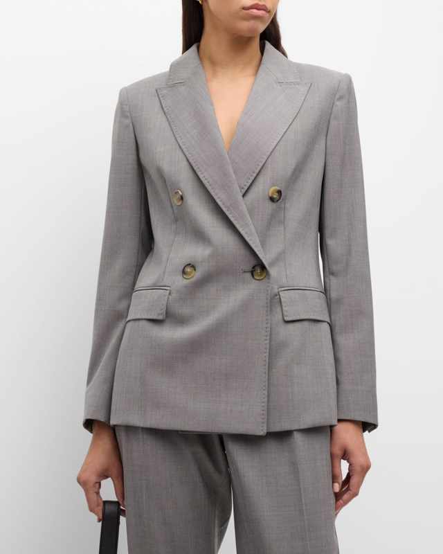 Muscari Double-Breasted Pick Stitch Blazer
