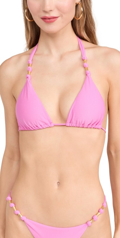 ViX Swimwear Solid Paula Triangle Bikini Top Pink