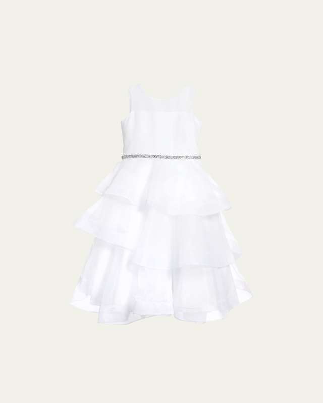 Girl's Ella Organza Tiered Dress, Size 4-16
