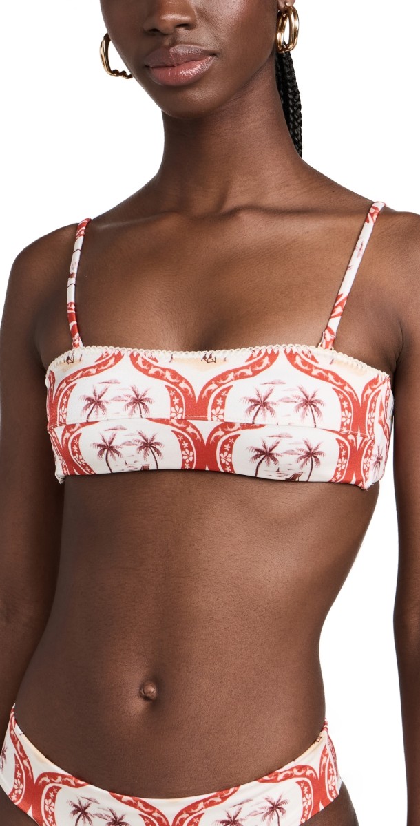 FARM Rio Summer Beach Bandeau Top Summer Beach Off-White