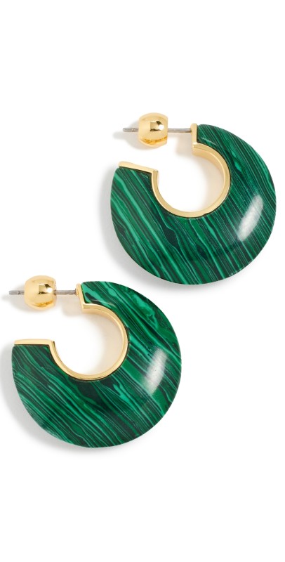 Gorjana Paseo Marble Arc Hoops Malachite