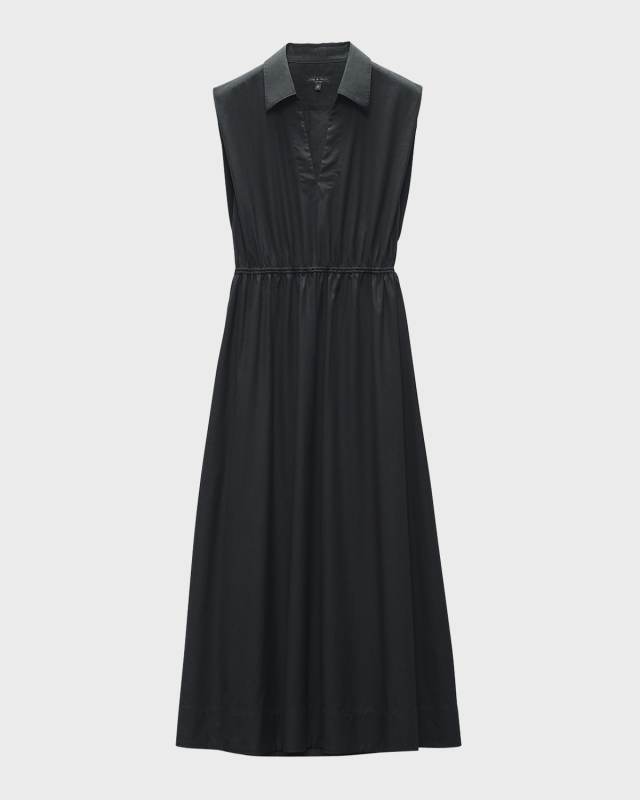 Soraya Cotton Waist-Tie Midi Dress