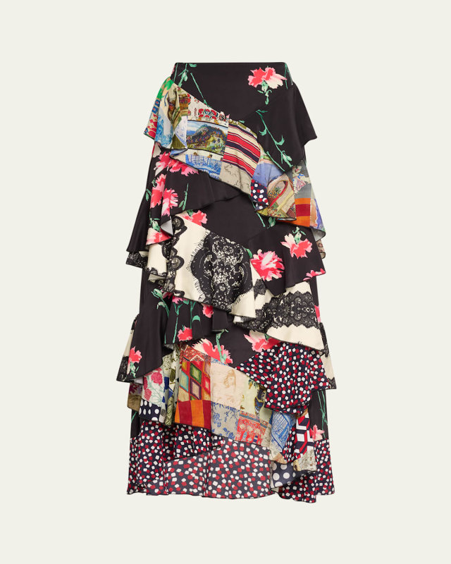Mash Up Long Ruffle Skirt