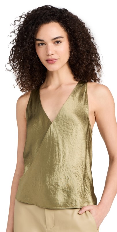 Vince Crossover V Neck Tank Earthly