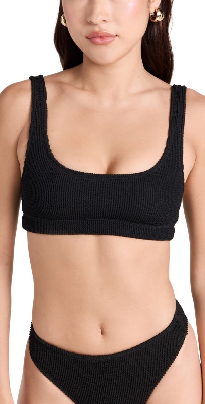 Good American Always Fits Scoop Bikini Top Black001