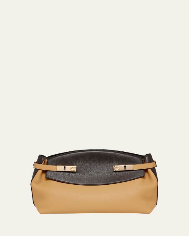 Hug Colorblock Leather Clutch Bag