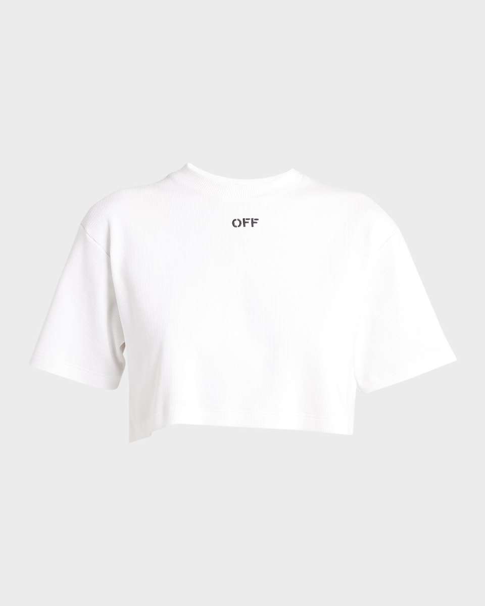 Off Stamp Rib Crop T-Shirt