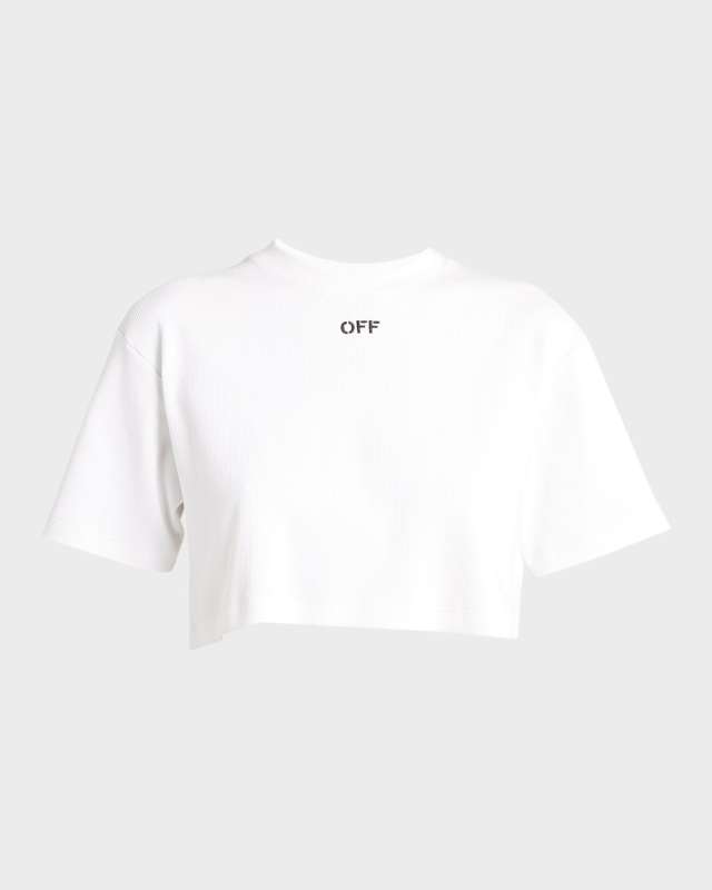 Off Stamp Rib Crop T-Shirt