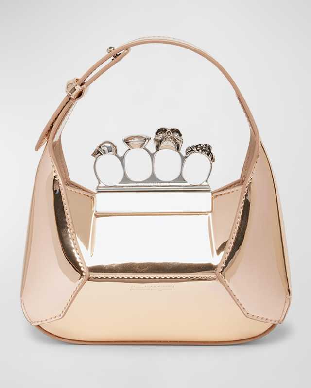 Mini Jewel Skull Metallic Top-Handle Bag