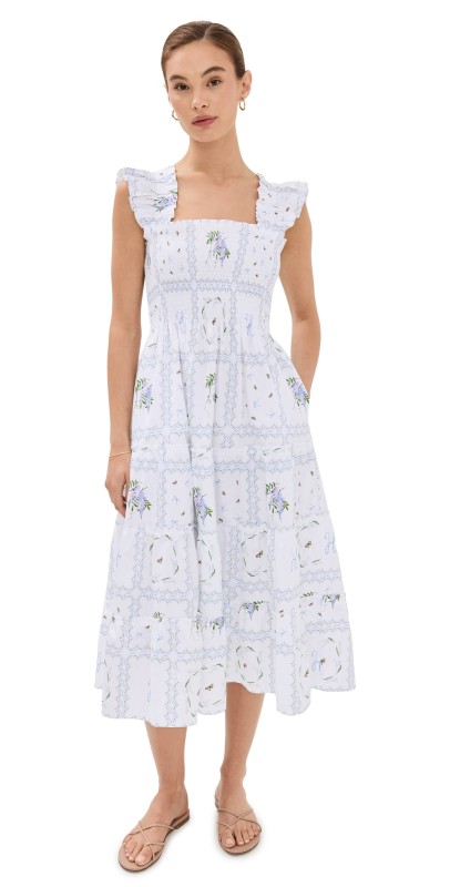 Hill House Home The Ellie Nap Dress Floral Patchwork/White