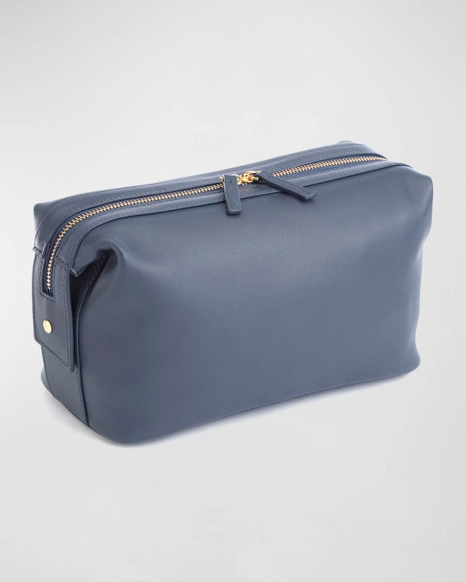 Monogrammed Large Leather Toiletry Bag