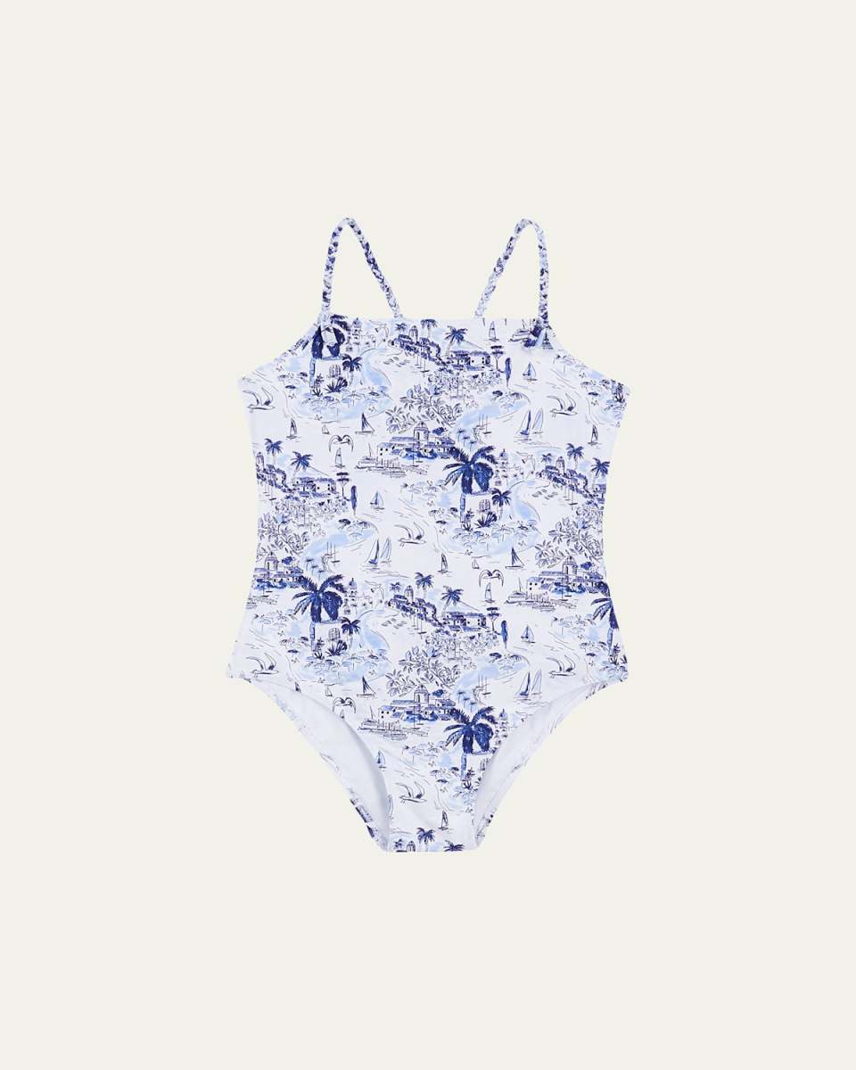 Girl's Printed One-Piece Swimsuit, Size 2-12