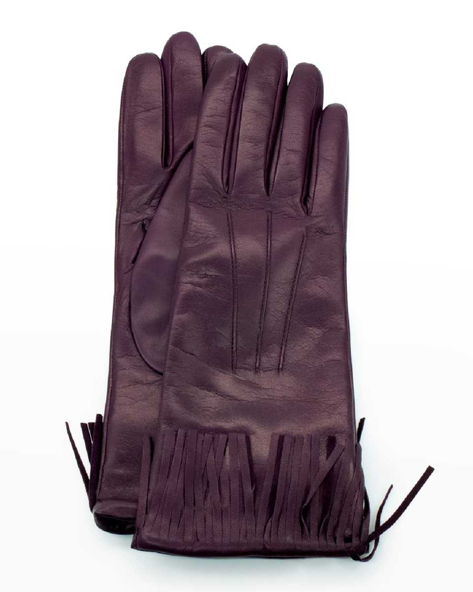 Cashmere-Lined Fringe Napa Gloves