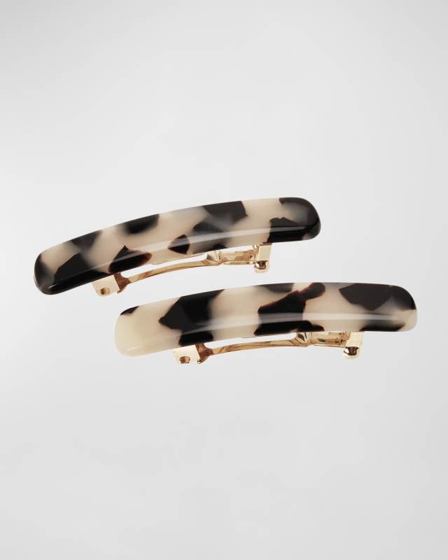 Mini Classic Rectangle Barrettes, Set of 2