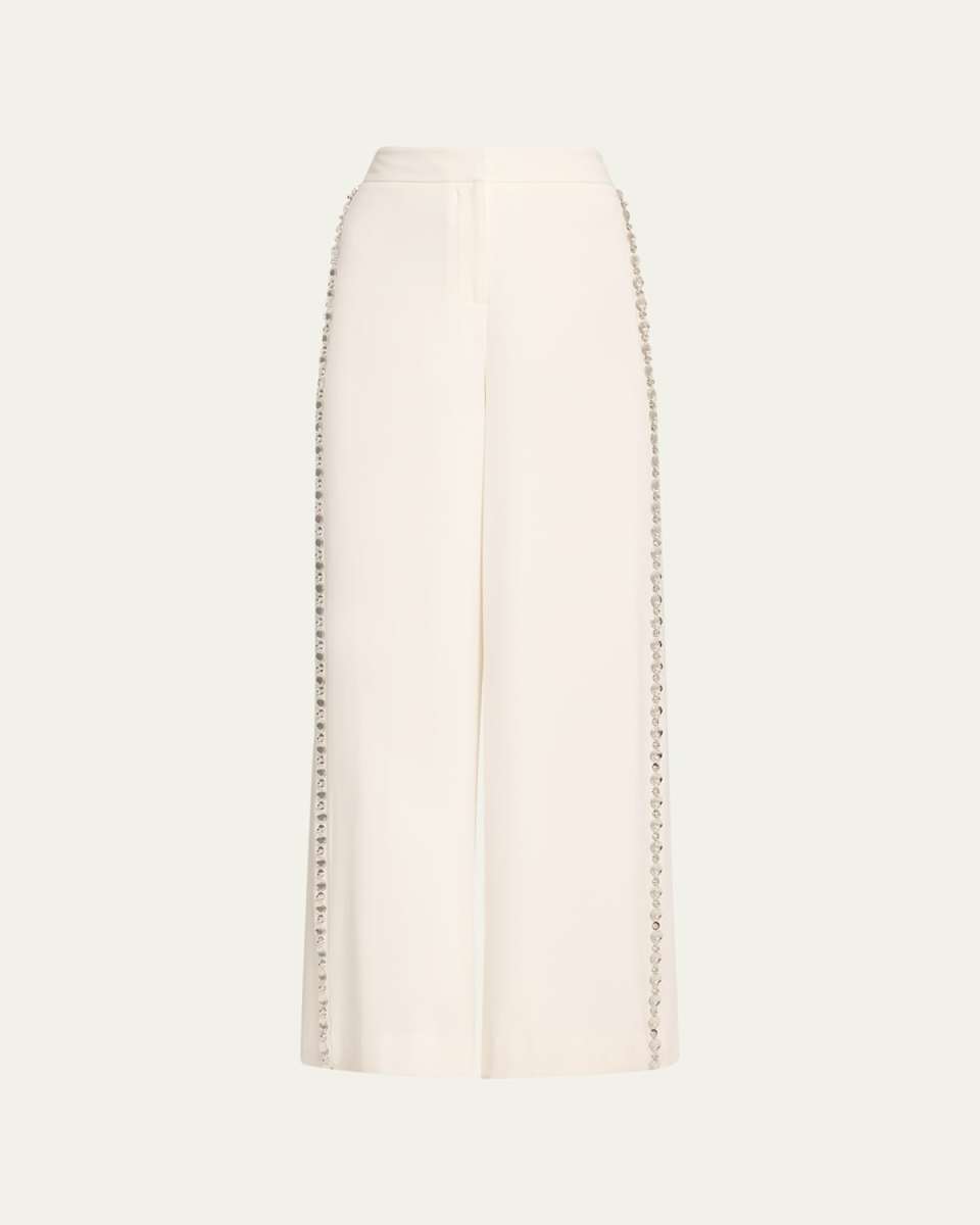 Rosie Crystal Straight-Leg Pants