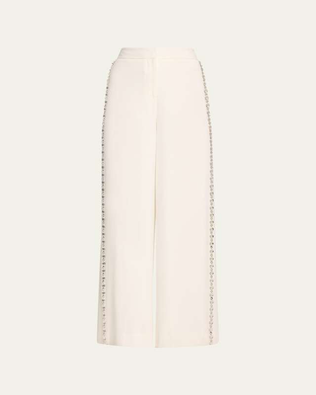 Rosie Crystal Straight-Leg Pants