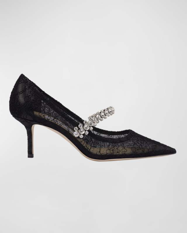 Bing Lace Crystal-Strap Pumps