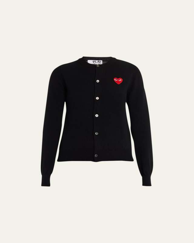 Wool Heart Logo Cardigan Sweater