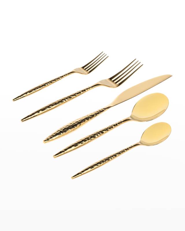 Avelino Shiny Gold 20-Piece Flatware Set - 18/10