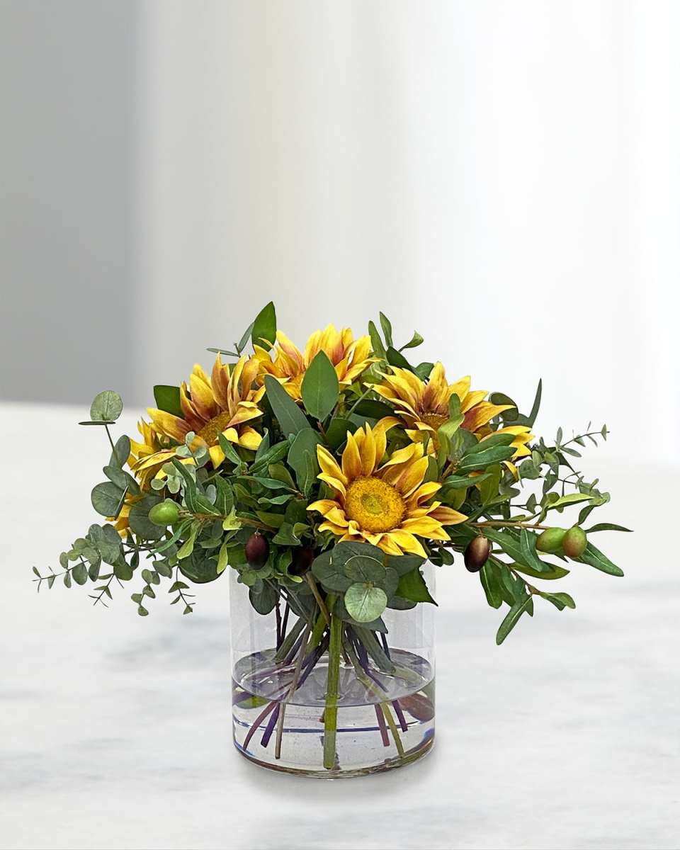 Sunflower Mix In Glass