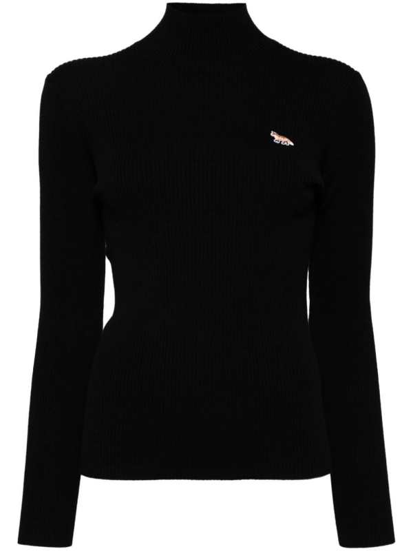 Appliqué logo knitted top