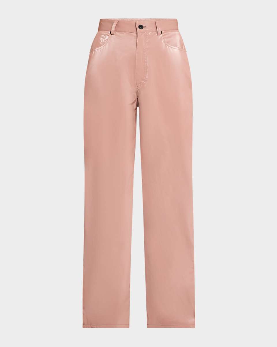 Vinyl Straight-Leg Pants
