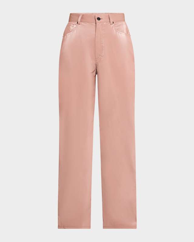 Vinyl Straight-Leg Pants