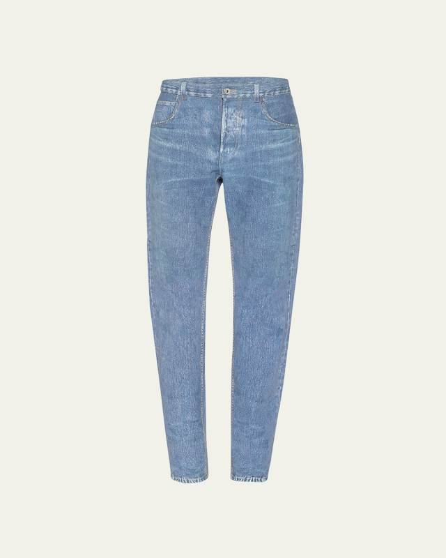 Denim Printed Nubuck Pants